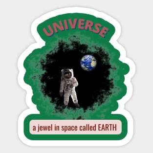 universo y la tierra Sticker